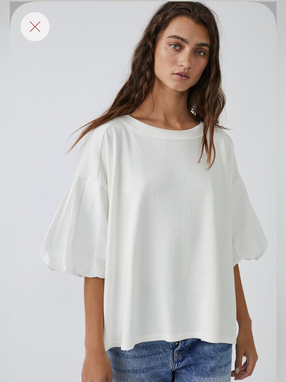 We The Free Free People Women’s White Blossom Tee Feminine White Top Large